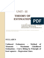 Unit - Iii: Theory of Estimation