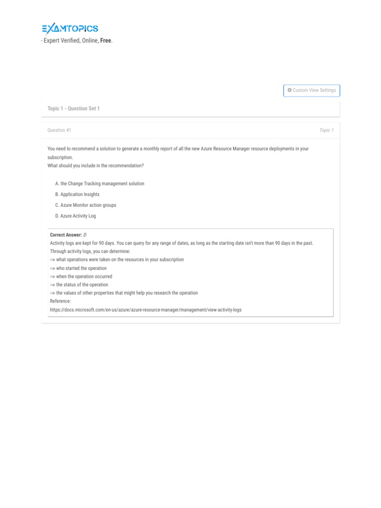 AZ304 Q&A Bank PDF Active Directory Microsoft Azure