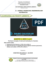 Learning Activity Sheets: Quarter 3, Week 3 and 4