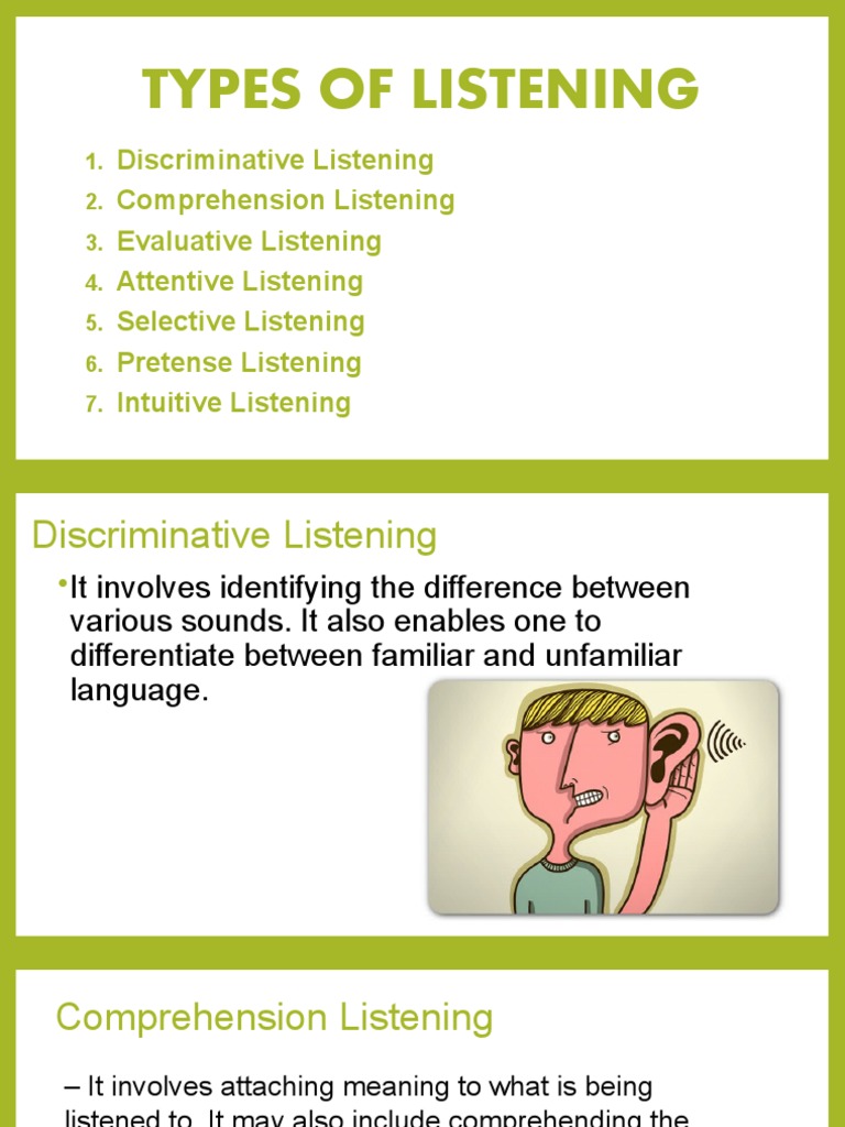 What Are The 4 Main Types Of Listening Pdf