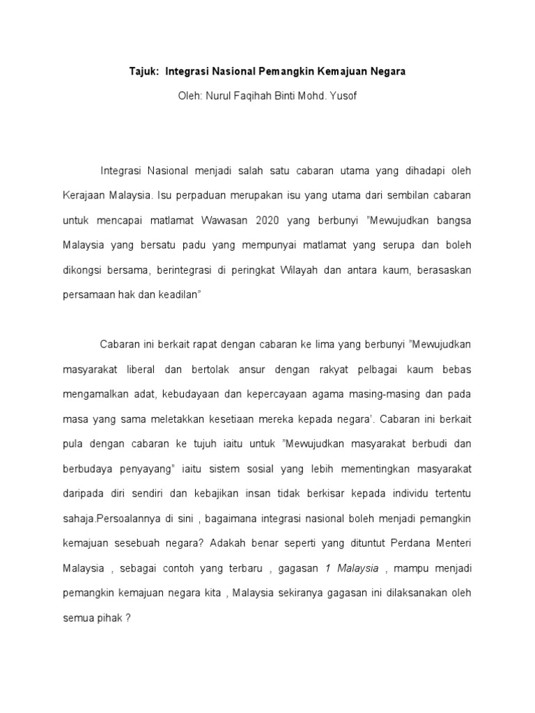 Esei Integrasi Nasional Faqihah