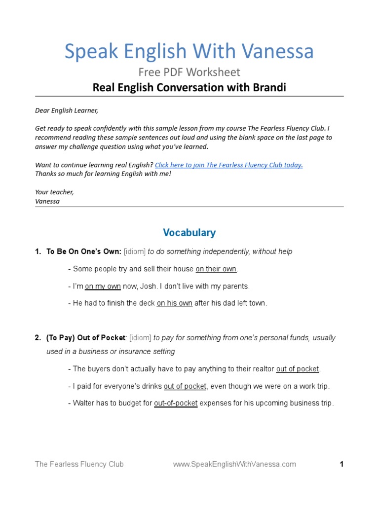 Real English Conversation Pdf Pdf Fluency Linguistics