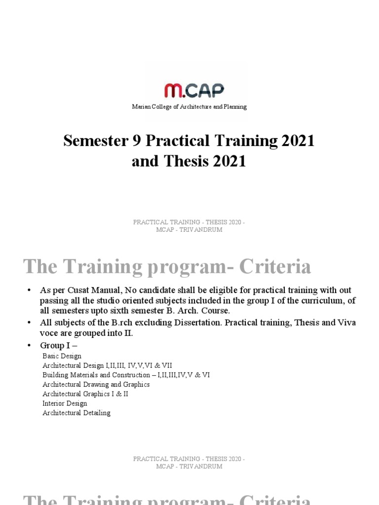 thesis about training