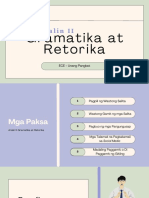 Retorika - Unang Pangkat - Aralin 2-Gramatika at Retorika