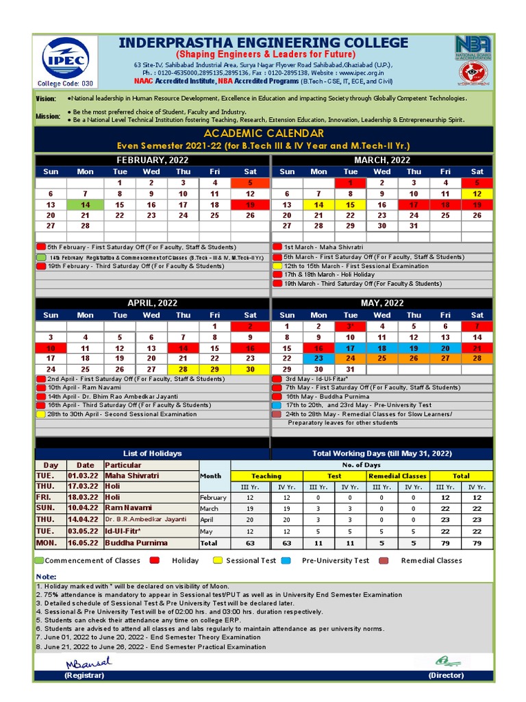 Academic Calendar PDF