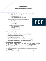 Carpații Occidentali - Evaluare Formativă