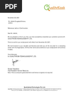 Reference: Letter of Confirmation: Qualitykiosk Technologies Pvt. LTD