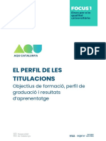 El perfil de les titulacions. Objectius de formació, perfil de graduació i resultats d’aprenentatge