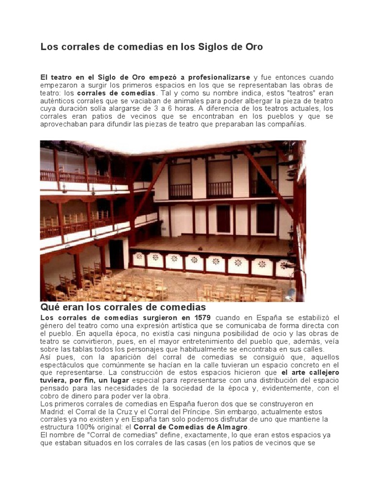 Corrales de Comedias en el Siglo de Oro | PDF | Teatro