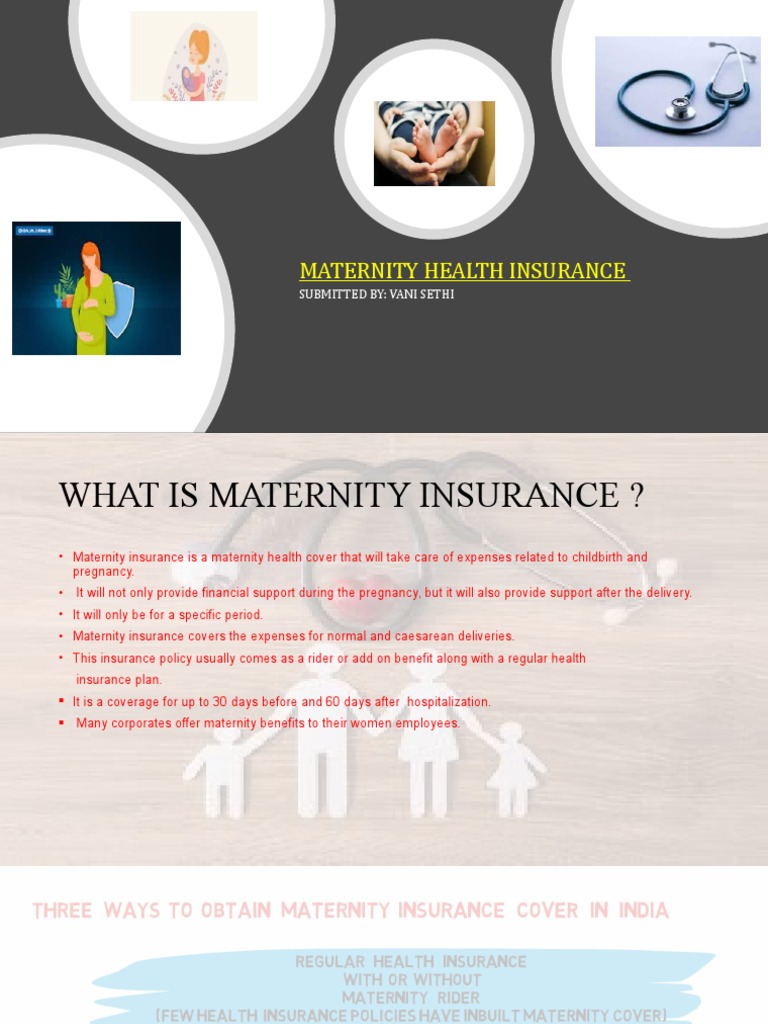 Maternity Health Insurance Submitted By Vani Sethi PDF