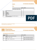 C4 Chemical Calculations Student Book Answers: C4.1 Relative Masses and Moles