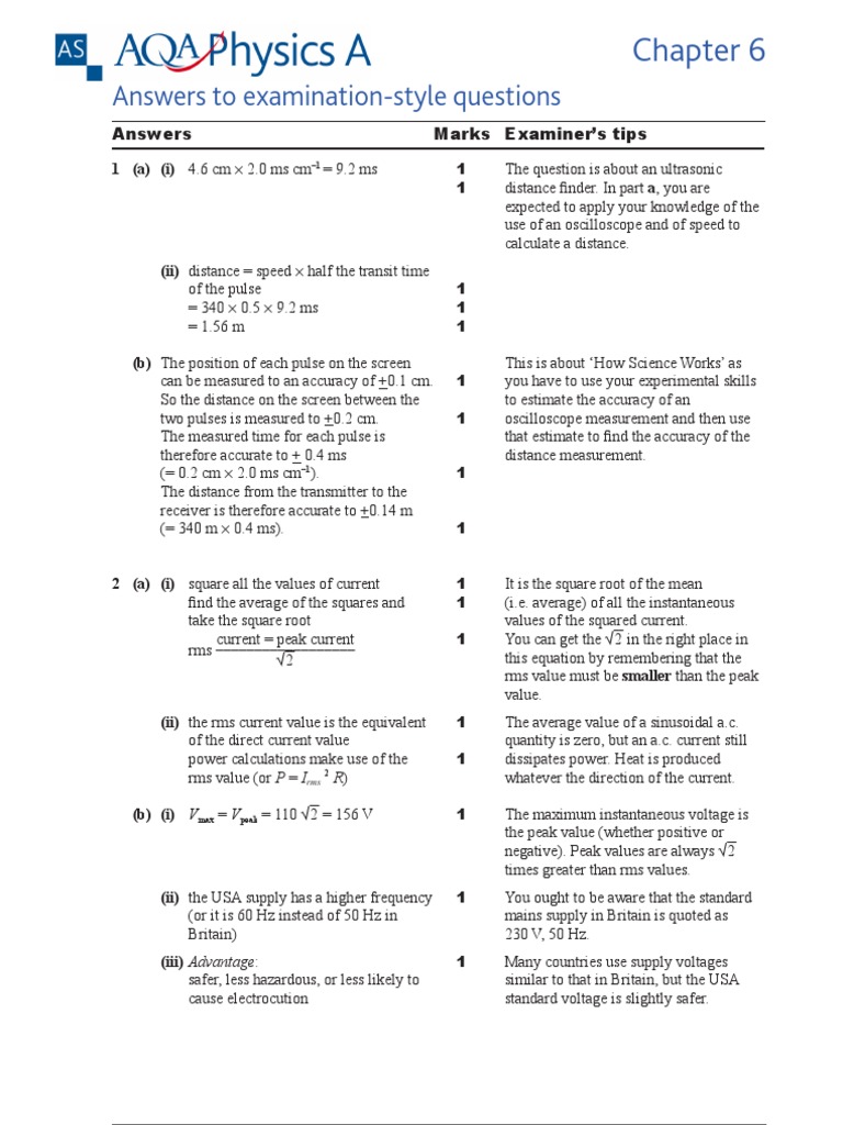 Aqa A Level Physics Textbook Answers