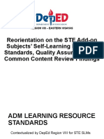 STE SLMs Standards, Findings & Recommendations