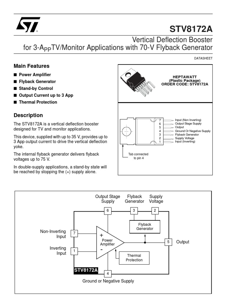 STV8172A | PDF | Amplifier | Electric Power