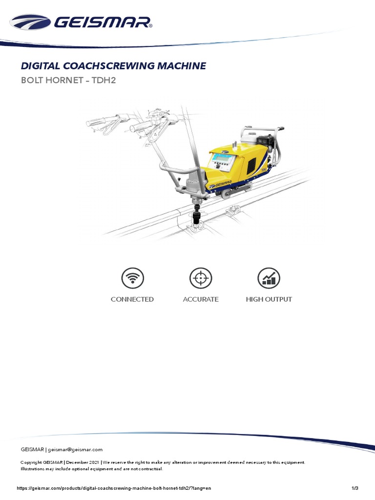 Digital Coachscrewing Machine Bolt TDH2 Geismar PDF