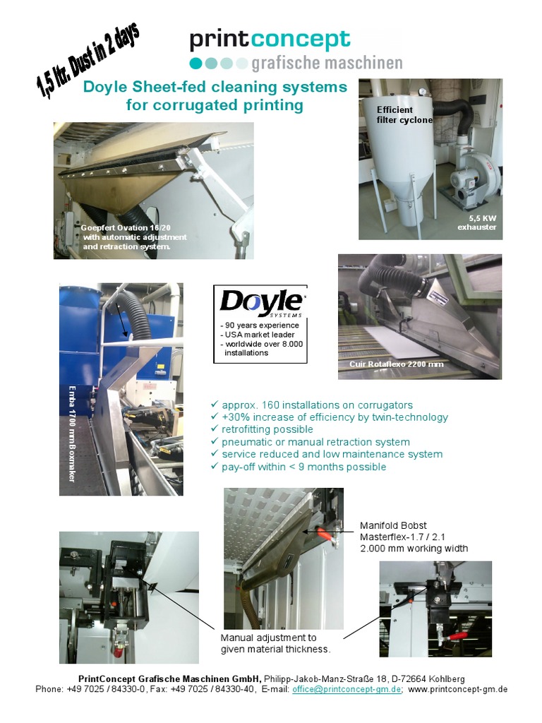 Doyle sheet-fed cleaning systems for corrugated printing | PDF ...