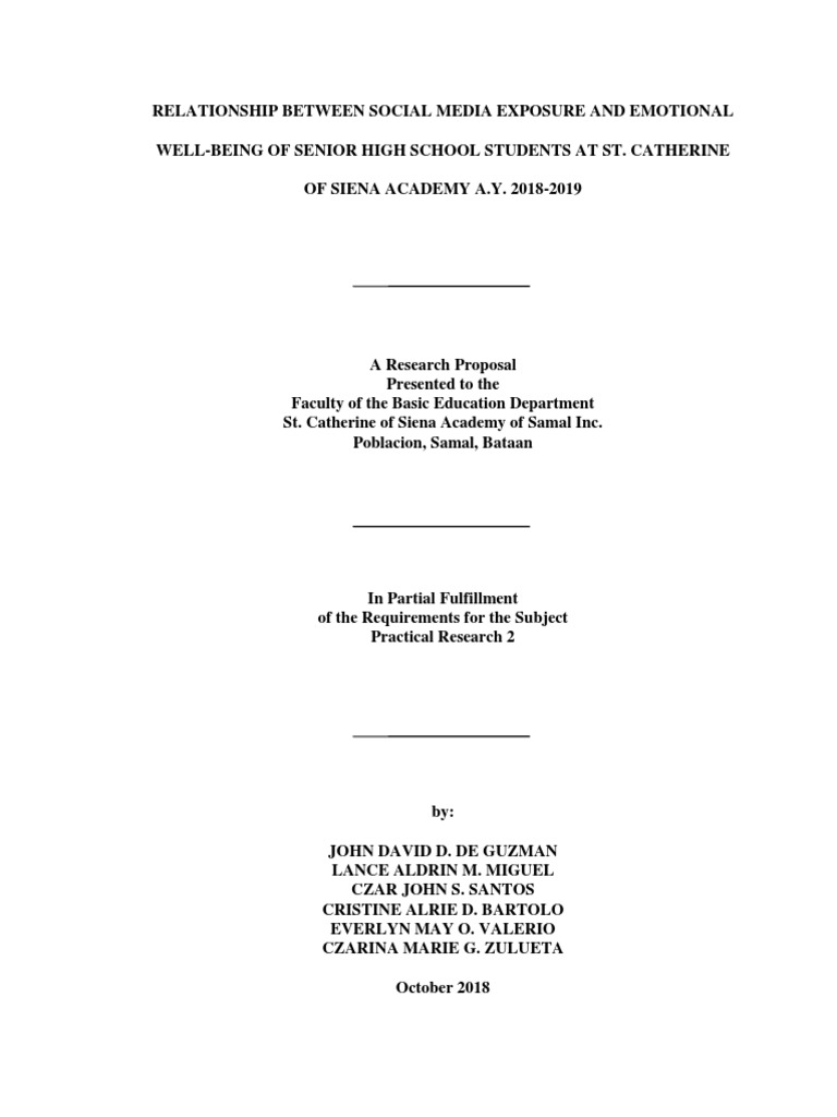 Social Media Exposure and Student Well-Being | PDF | Social Media ...
