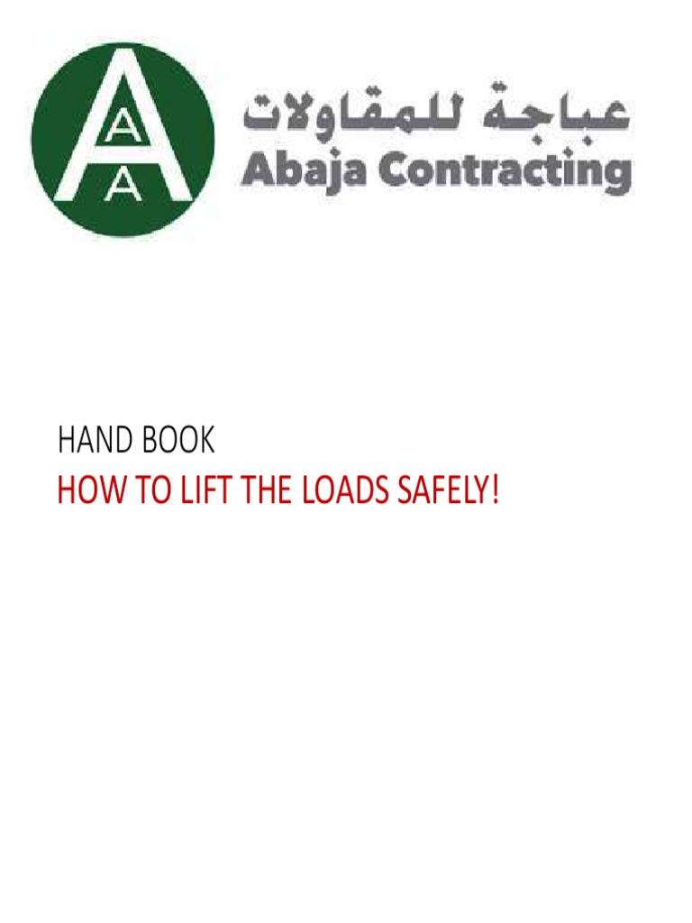 Handbook Lifting Load Safely PDF Crane (Machine) Wear