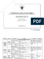 Plano Analitico Da Cadeira. Mine - Espec.