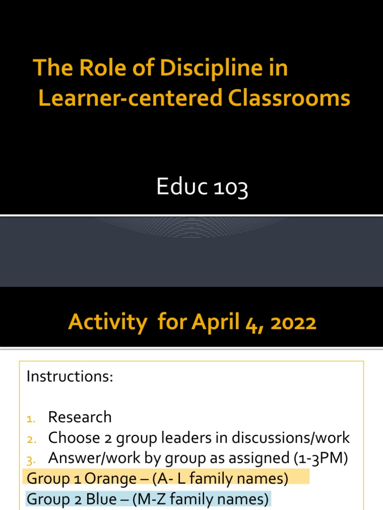 Discipline in Learner-Centered Classrooms | PDF | Classroom | Behavior ...