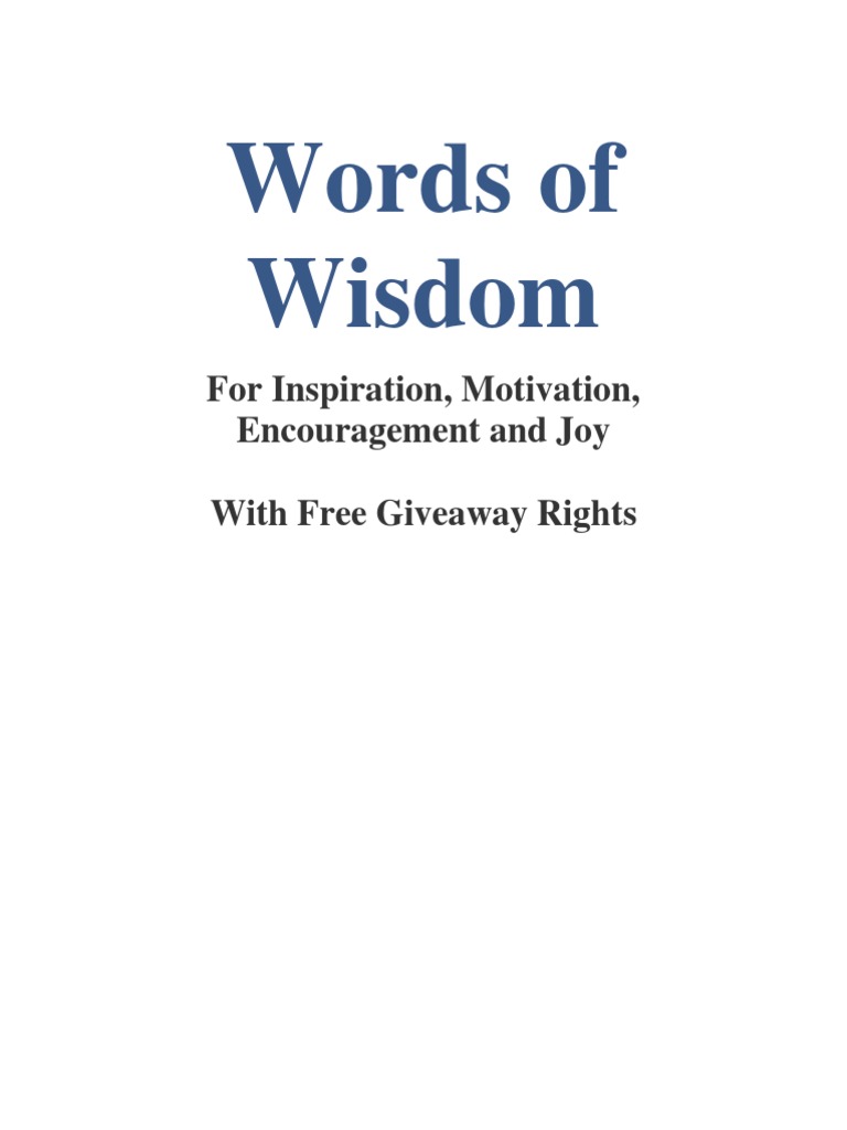 Inspirational Words of Wisdom Collection | PDF