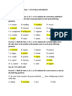 Unit 7. Cultural Diversity Part I. Phonetics