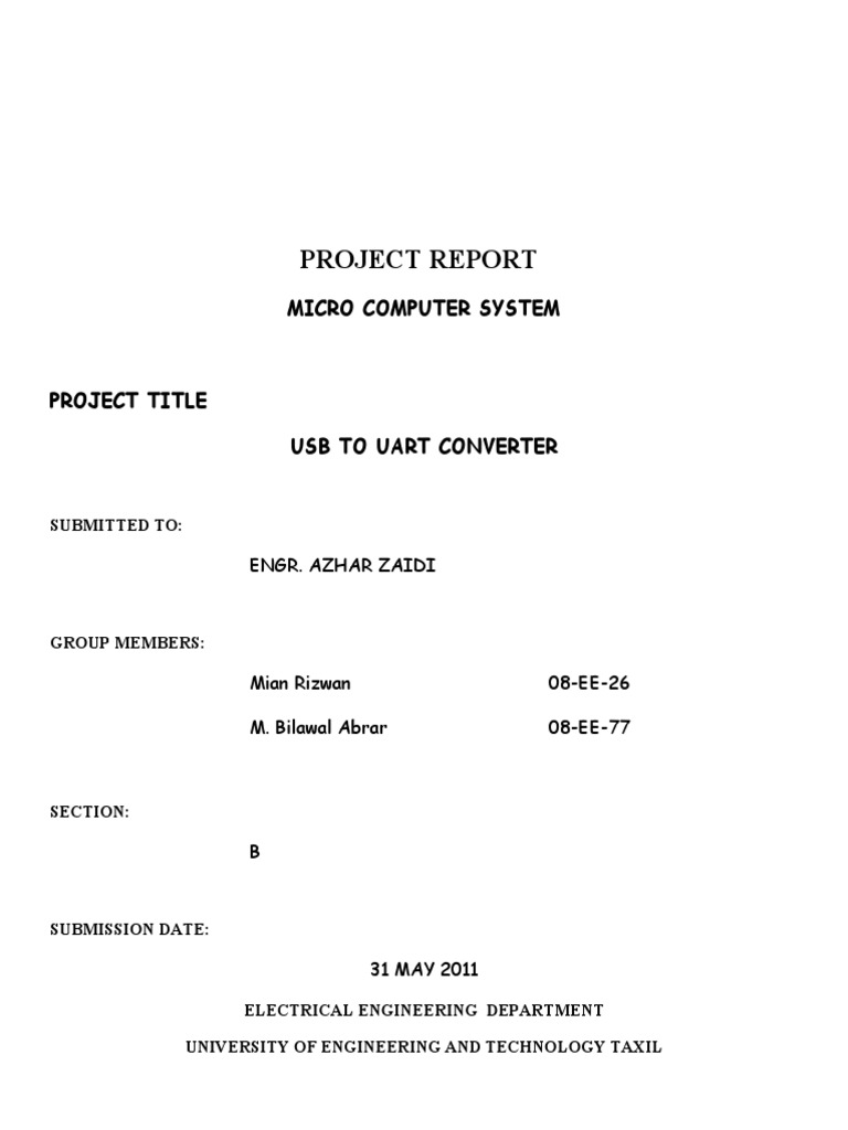 USB to UART Converter Project Report | PDF | Usb | Electronic Circuits
