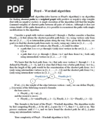 Floyd - Warshall Algorithm: J, K) in Terms of The Following Recursive Formula