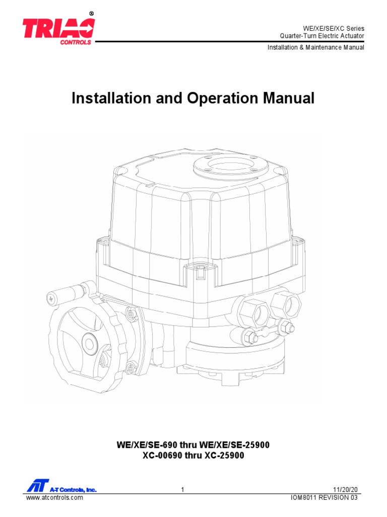 Installation and Operation Manual: WE/XE/SE-690 Thru WE/XE/SE-25900 XC ...