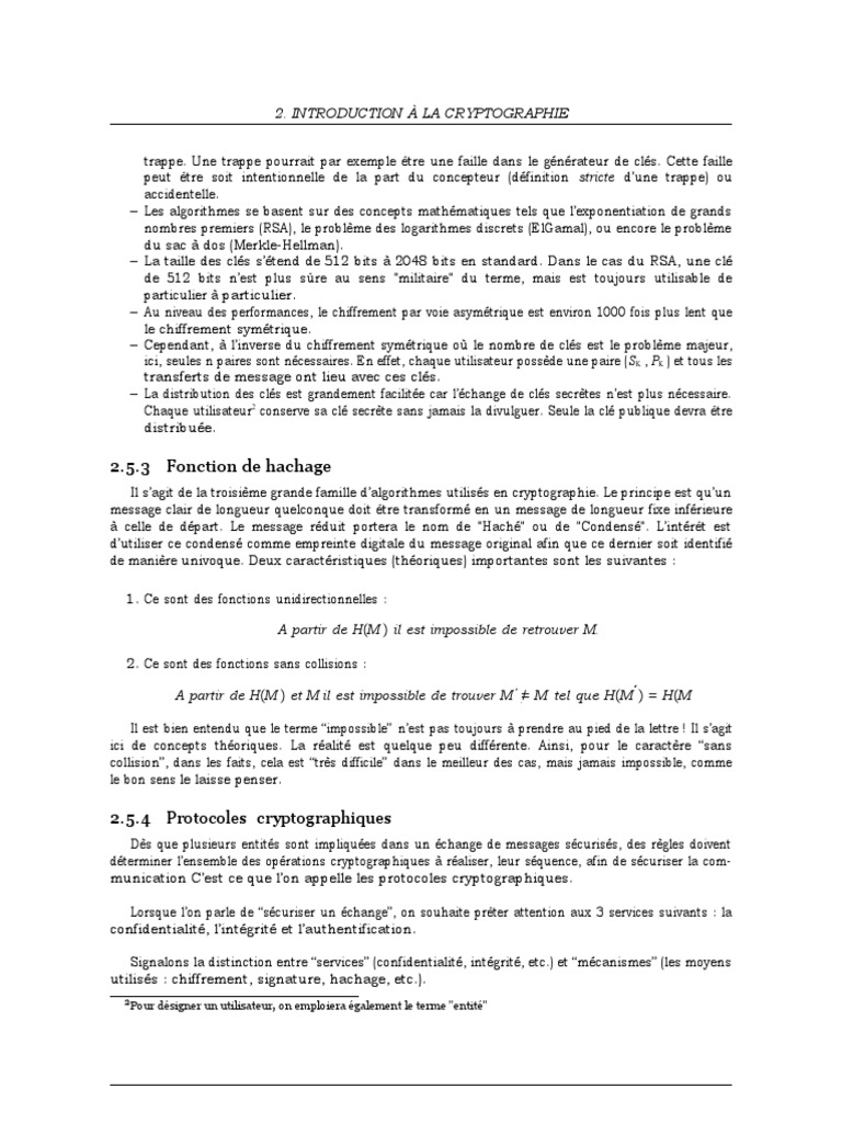 Introduction à la cryptographie | PDF | Clé de chiffrement | Cryptographie