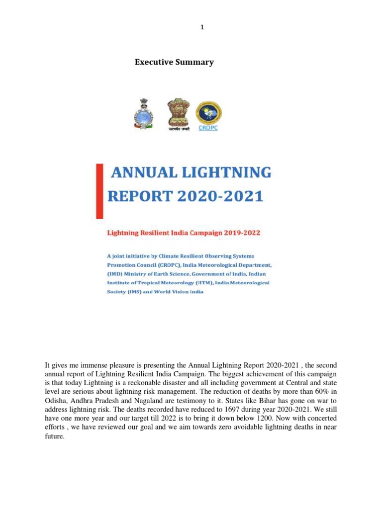 Annual Lightning Report 2020-2021 (Executive Summary) | Download Free ...
