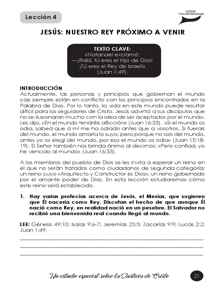Justicia de Cristo: El Reino Venidero | PDF | Jesús | Pecado