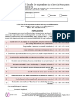 Instrumento - A-DES Escala de Experiencias Disociativas para Adolescentes