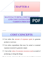 Chapter-4: Manufacturing Cost Elements and Cost Estimation For Various Process