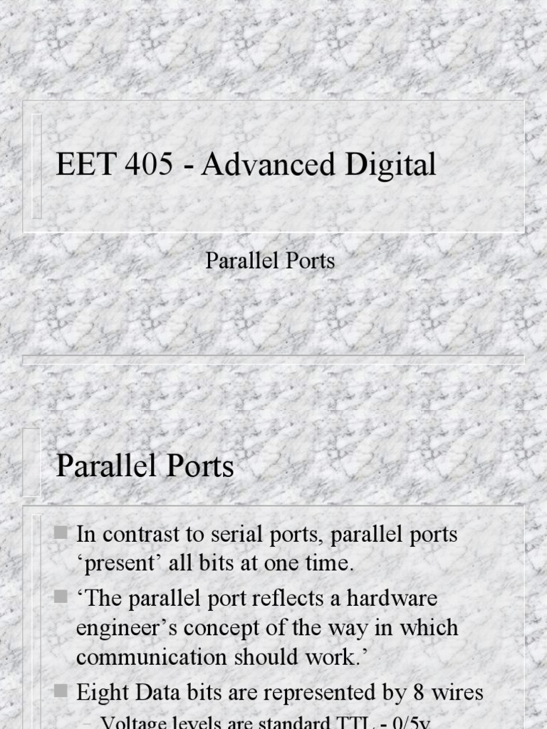 EET 405 Advanced Digital Parallel Ports PDF Computing
