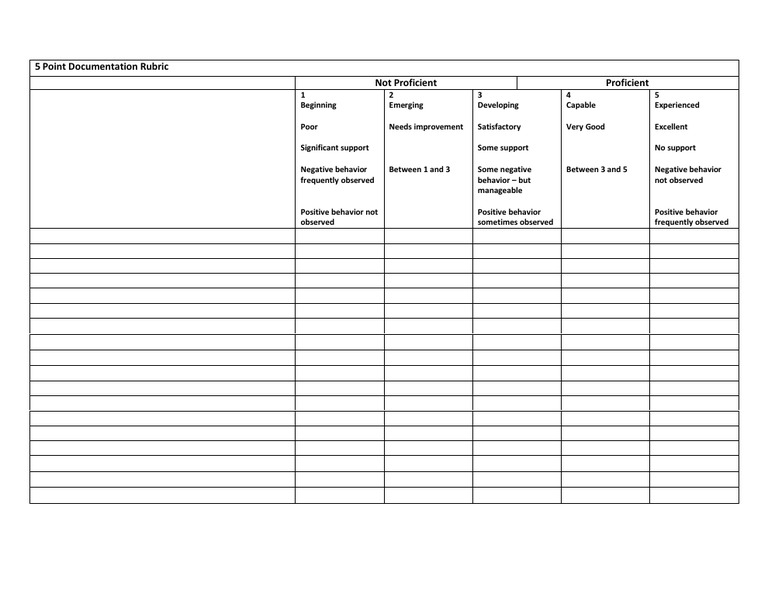 5 Point Documentation Rubric Template | PDF | Clinical Psychology ...