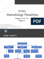 Metodologi Penelitian: Minggu IV: Penelitian (Bagian I)