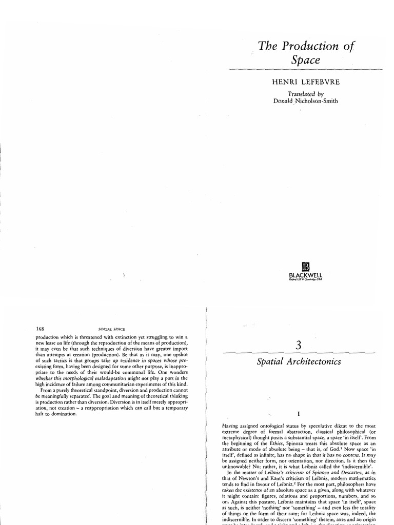 Lefebvre, The Production of Space (1997) PDF
