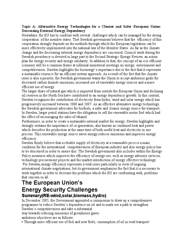 The European Union's Energy Security Challenges | PDF | European Union ...