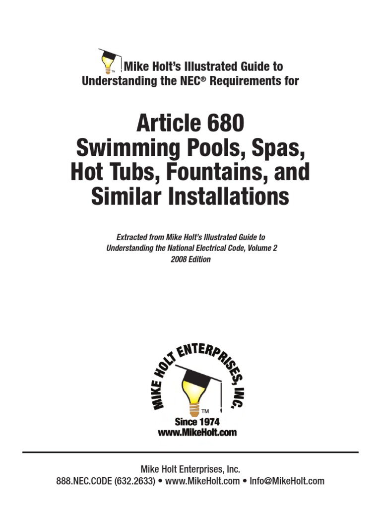 Article 680 Swimming Pools, Spas, Hot Tubs, Fountains, and Similar ...