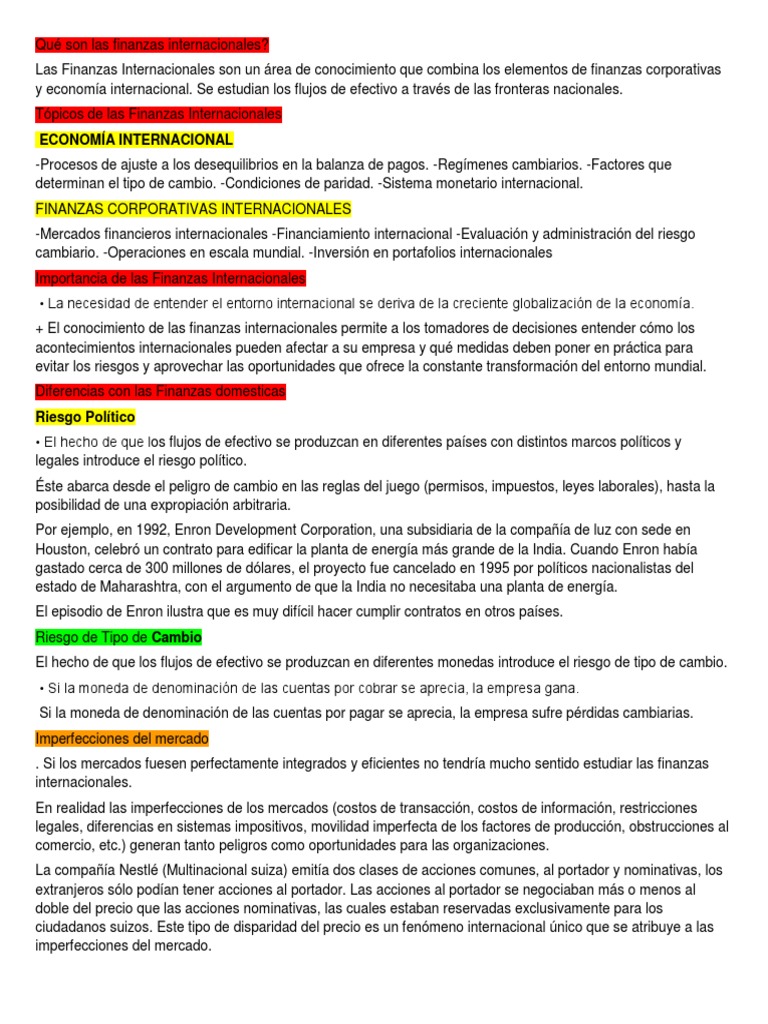 FINANZAS | PDF | Tipo de cambio | Balance de pagos