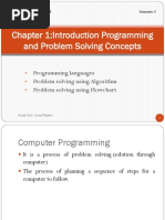 Chapter 1:introduction Programming and Problem Solving Concepts