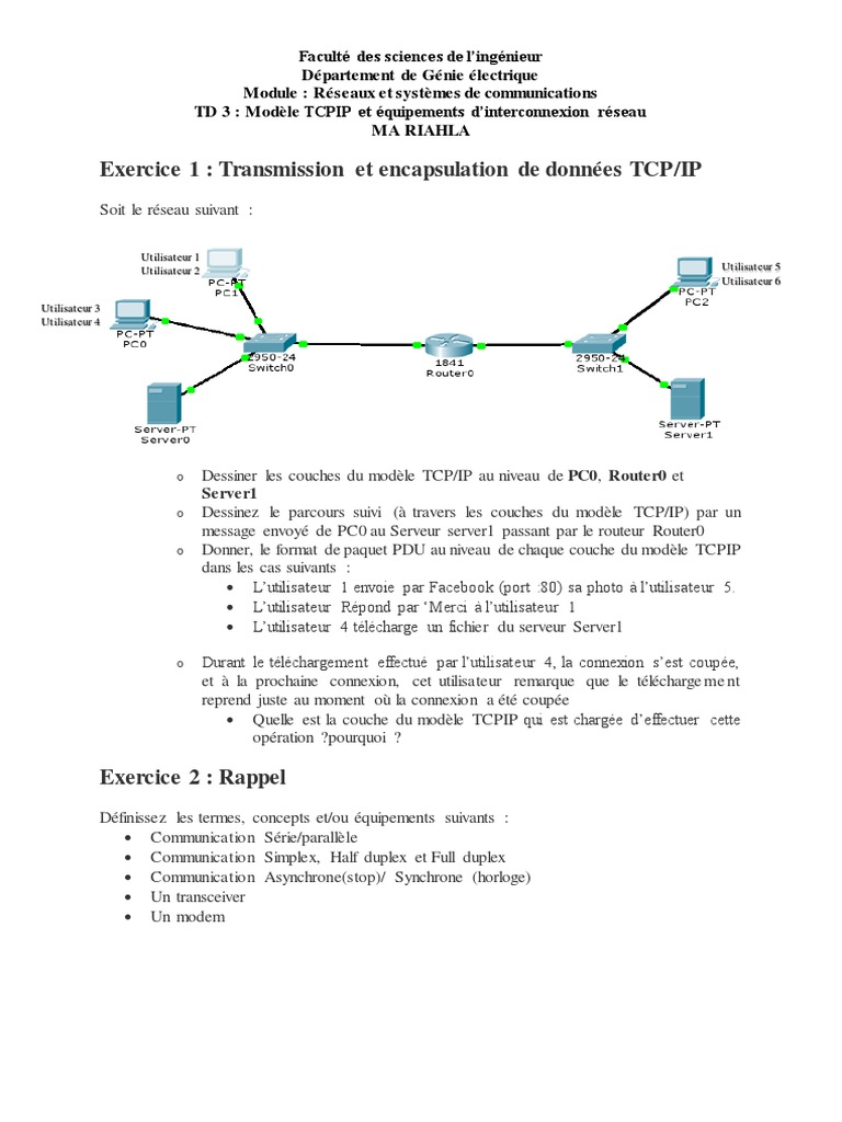 Modèle TCP/IP et équipements réseau | PDF | Suite des protocoles ...