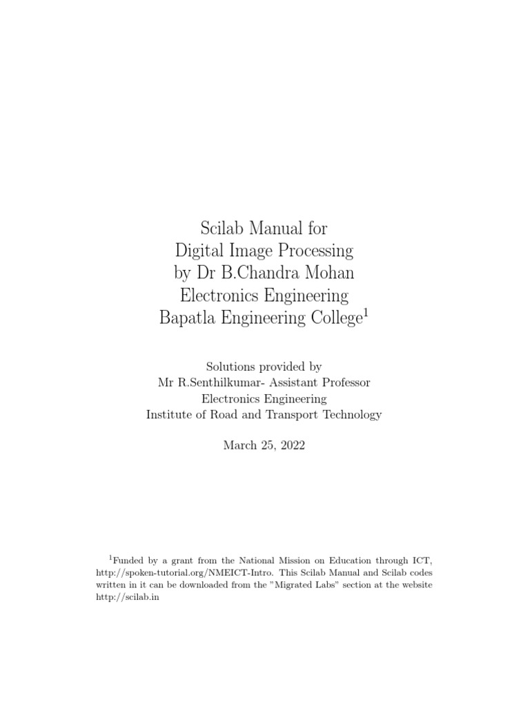 Scilab Digital Image Processing Guide | PDF | Data Compression ...