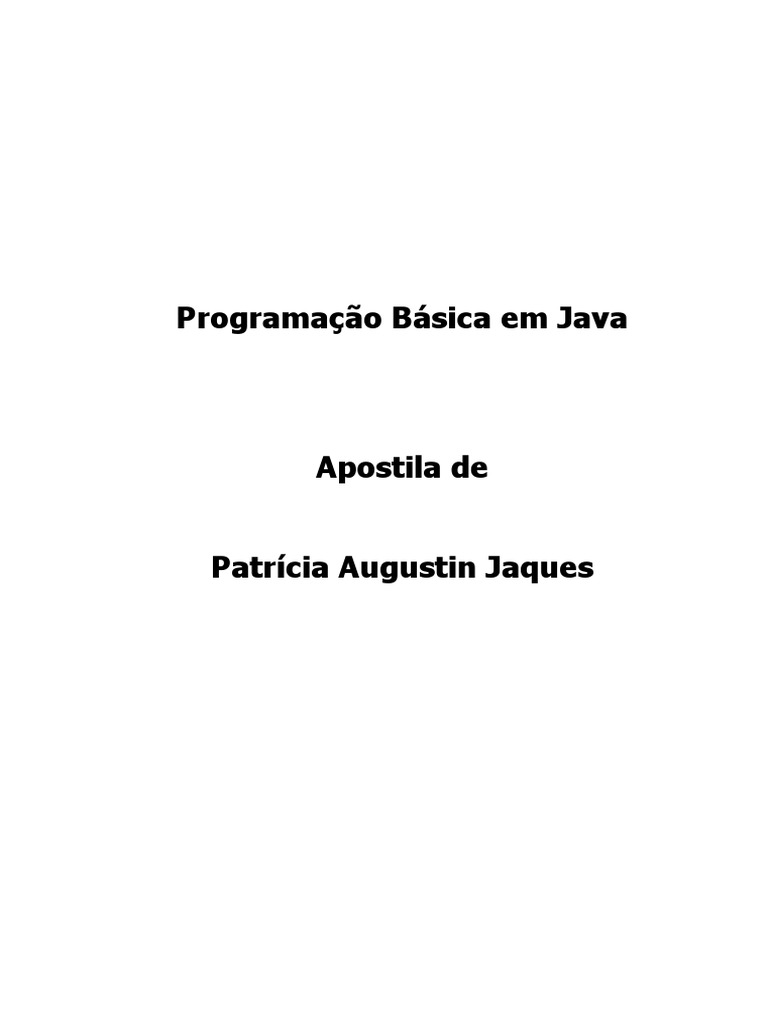 Java Basico Descargar Gratis Pdf Java Linguagem De Programação
