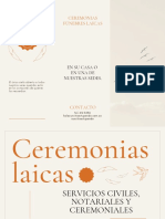 Folleto Triple de Servicios Funerarios Minimalista Naranja y Beige