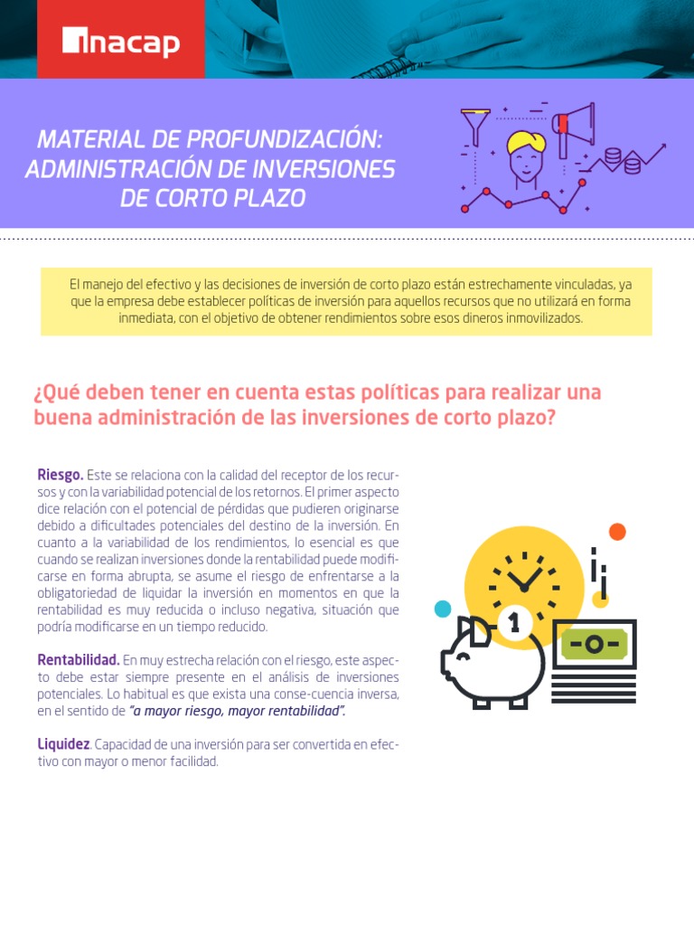 Claves para Administrar Inversiones Corto Plazo | PDF | Finanzas y dinero