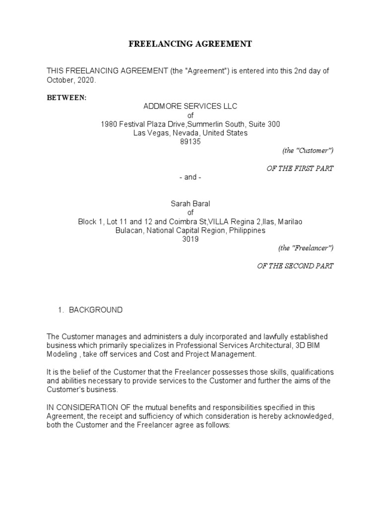IndependentContractors Agreement ICA Sample PDF Confidentiality