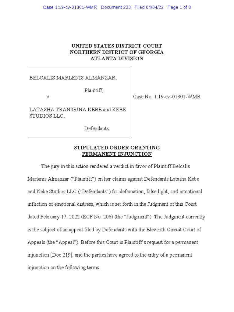 Almanzar v. Kebe | PDF | Defamation | Injunction