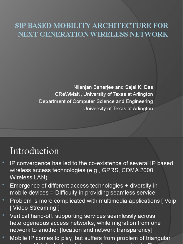 SIP Mobility Architecture for Wireless Networks | PDF | Session ...